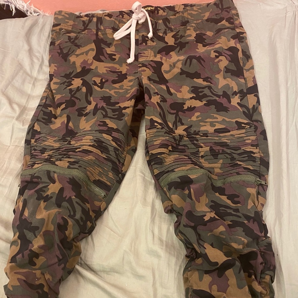Camo jogger pants.
